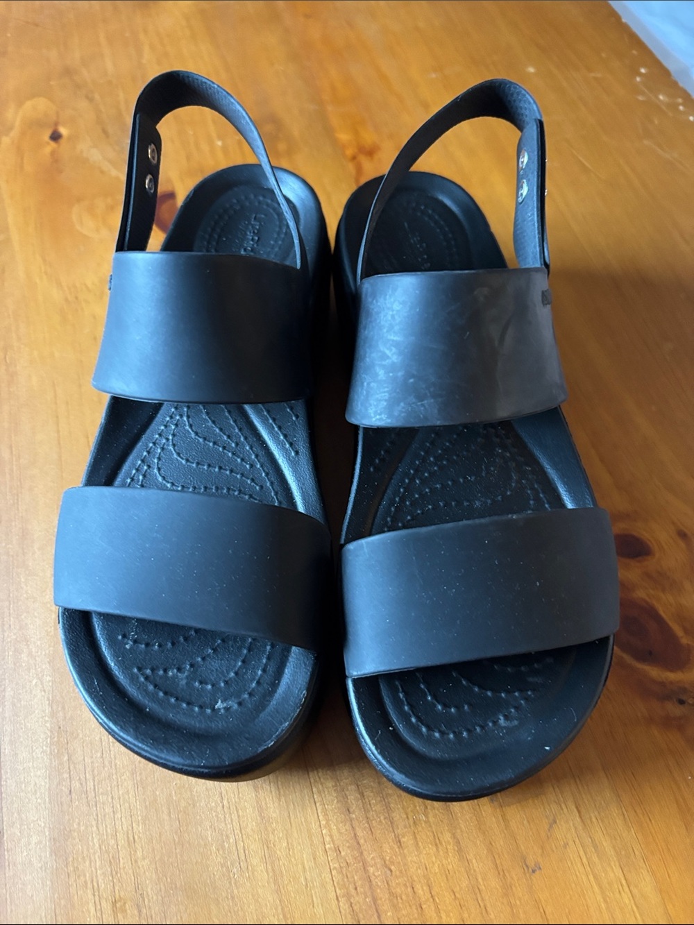 CROCS Black Double-Band Slingback Sandals